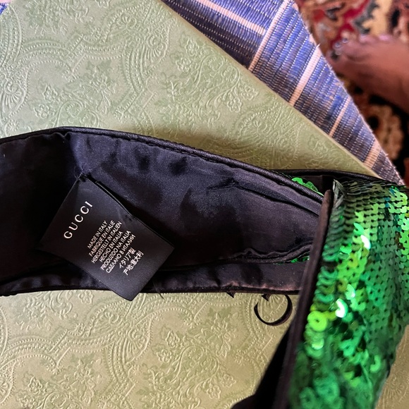 GUCCI - Green Sequin Knot Headband - Picture 10 of 12